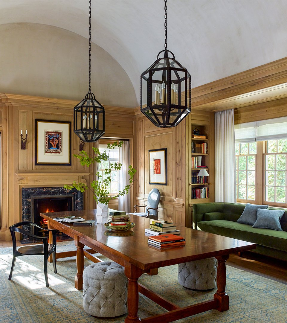 Frank-Ponterio-Interior-Design-Sea-Beach-House-Study-Fireplace